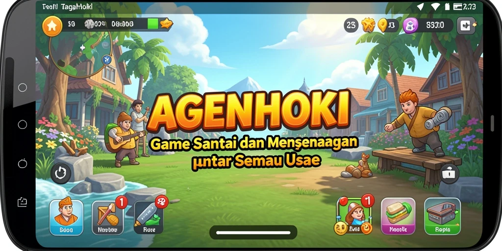 Tangkapan layar AGENHOKI menunjukkan tampilan gameplay yang ceria.