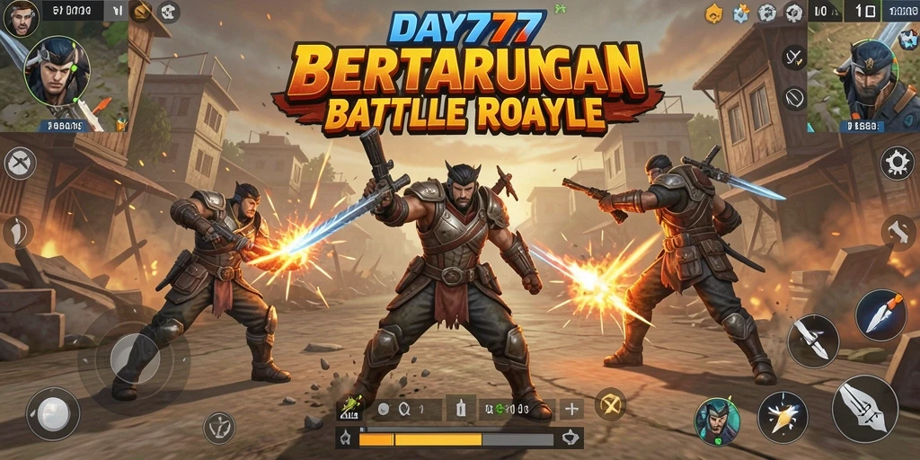Tampilan gameplay Battle Royale yang mendebarkan di DAY777.