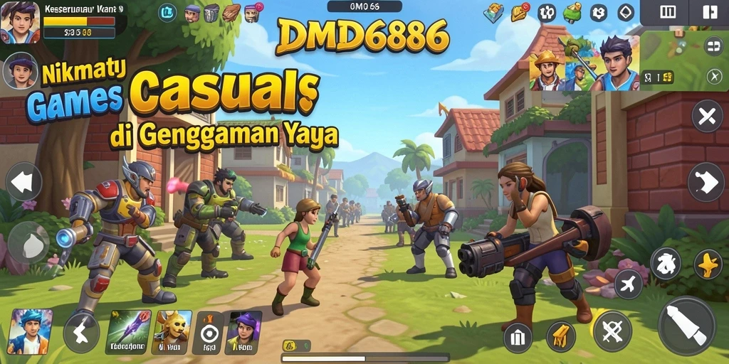 Tampilan menarik gameplay DMD686 yang santai dan penuh warna.
