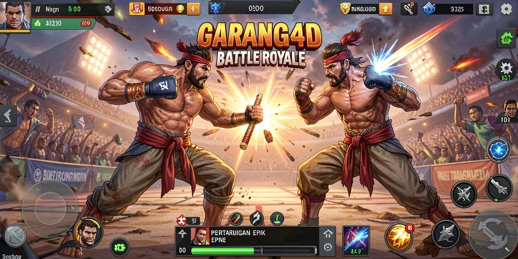 Tangkapan layar gameplay menegangkan di GARANG4D dengan aksi bertarung yang intens.