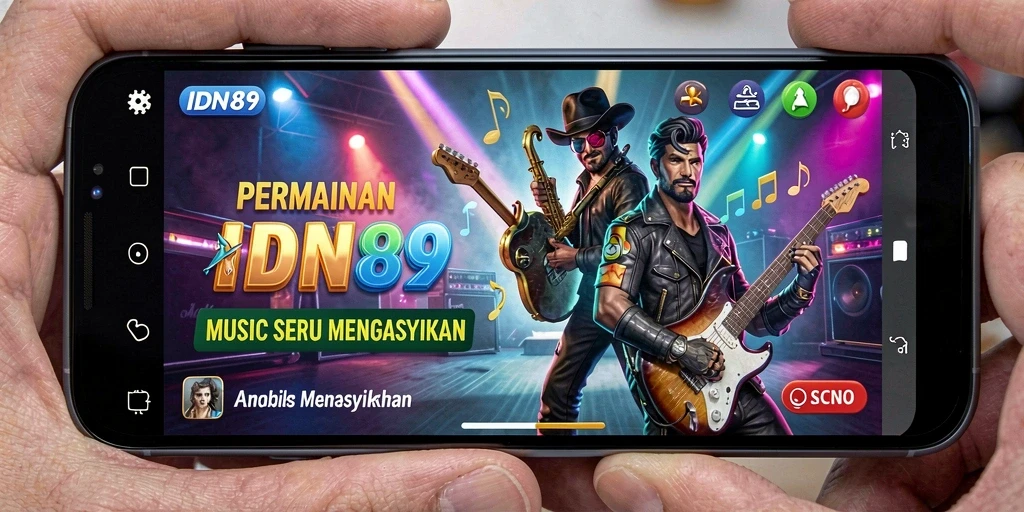 Tampilan gameplay IDN89 dengan berbagai pilihan lagu musik.