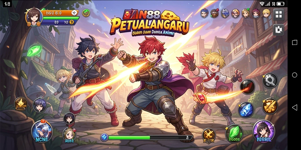 Tampilan gameplay yang memukau dan karakter anime yang keren.