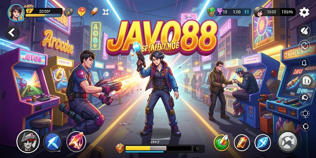 Tampilan gameplay JAVO88 yang penuh warna dan mendebarkan.