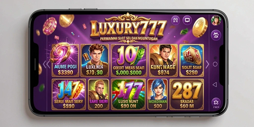 Tampilan gameplay menarik dari aplikasi LUXURY777 Slot.