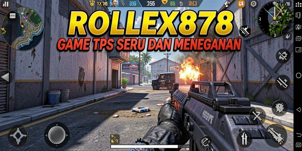 Screenshot ROLEX878 menampilkan aksi menegangkan dalam gameplay TPS.