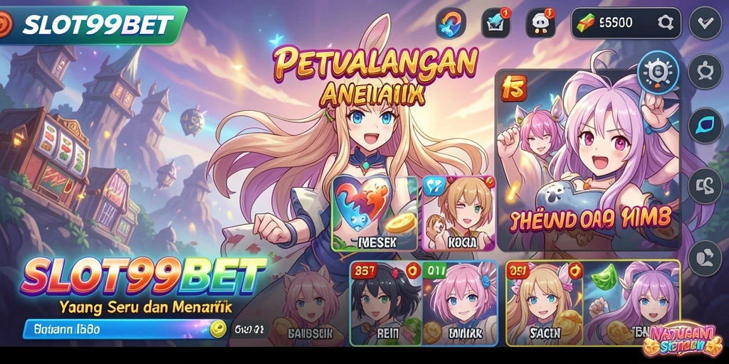 Menampilkan karakter anime yang dinamis dalam aksi gameplay.