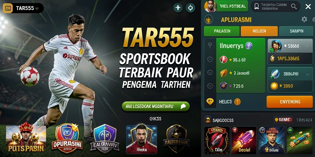 Tampilan antarmuka TAR555 saat pengguna memasang taruhan olahraga.