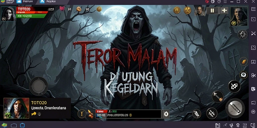 Gameplay menyeramkan TOTO20 dengan suasana mencekam yang terlihat.
