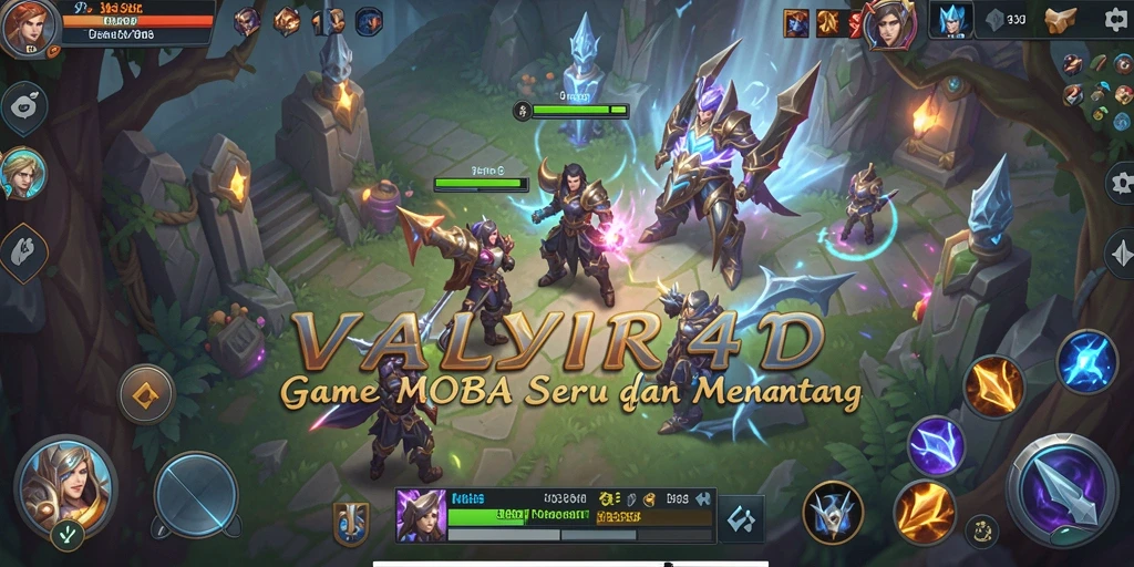 Screenshot utama VALIR4D menampilkan aksi seru gameplay MOBA.