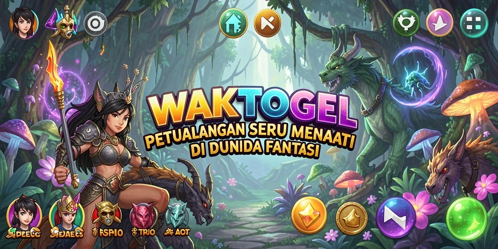 Tangkapan layar gameplay <strong>WAKTOGEL</strong> menampilkan karakter menjelajahi dunia fantasi.